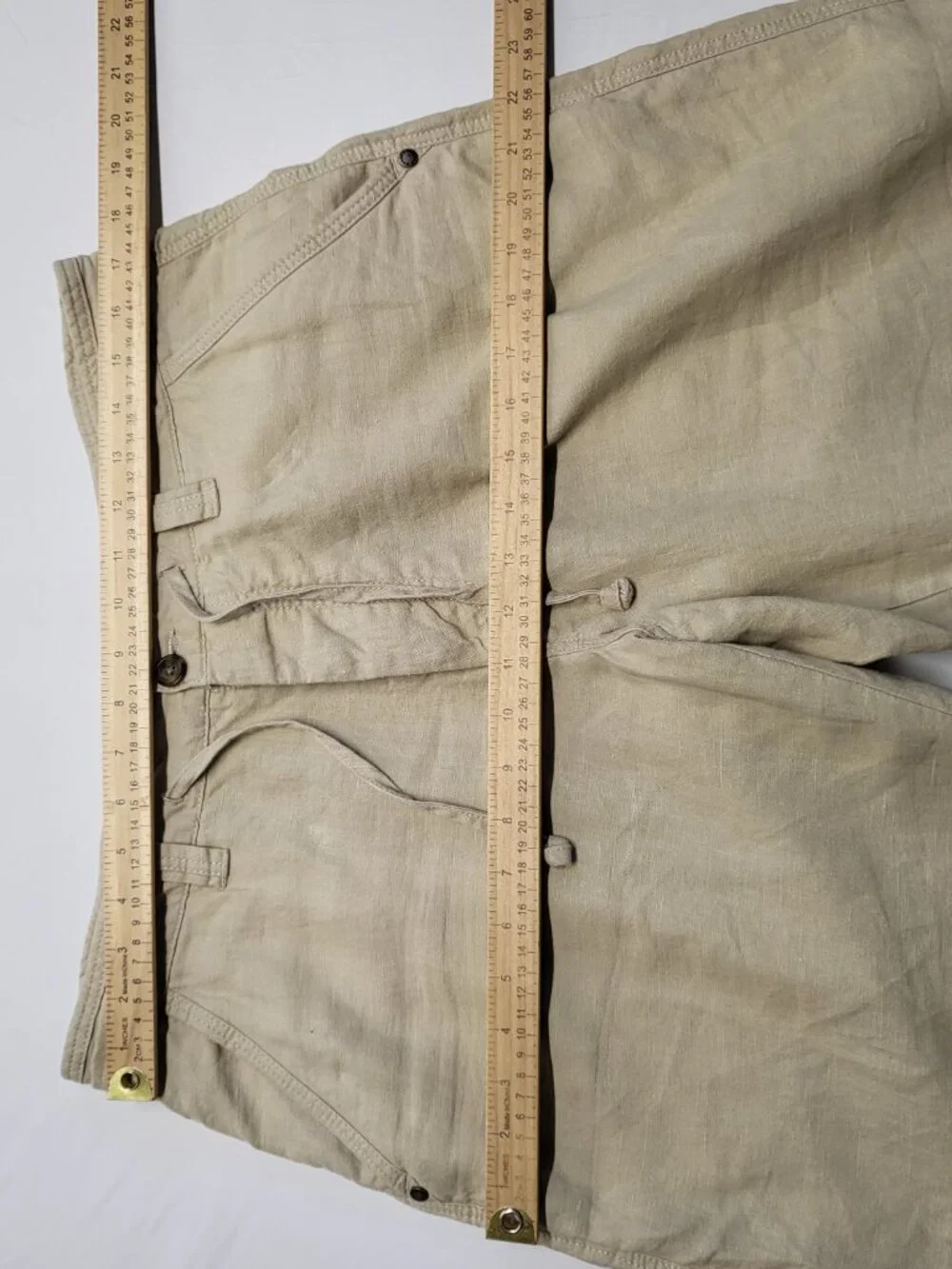 Murano Baird McNutt Linen Pants Mens 34 X 30 Buttonf Fly Drawstrings 100% Linen
